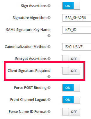 Disable client signature requirement